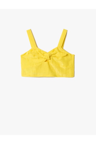 Koton Crop Üst Askılı Önü Büzgülü Sarı 2skg60140aw Sarı
