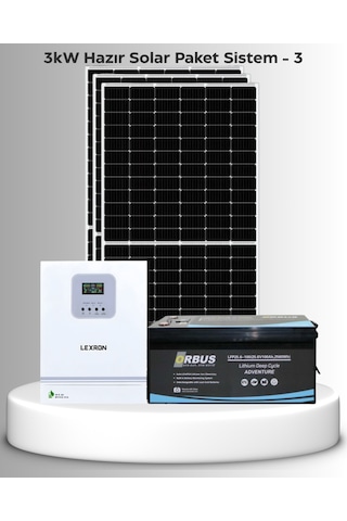 3kw Hazır Solar Paket - 3 Mppt Akıllı İnverter Off-grid Sistem