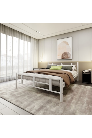 Lotus Çift Kişilik Metal Karyola A Kalite, Ses Çıkarmaz ,ölçülü Model Karyola 1634-a Beyaz