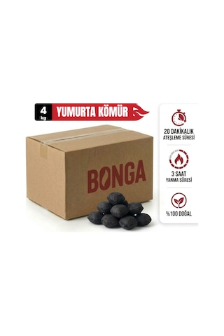 Briket Yumurta Kömür - 4 Kg Sıkıştırılmış %100 Doğal Barbekü Mangal Kömürü Çok Renkli