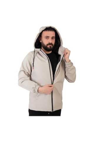 Freemen Erkek Taş Içi Astarlı Kanguru Cepli Su Ve Rüzgar Geçirmez Kapüşonlu Cepli Yağmurluk Taş