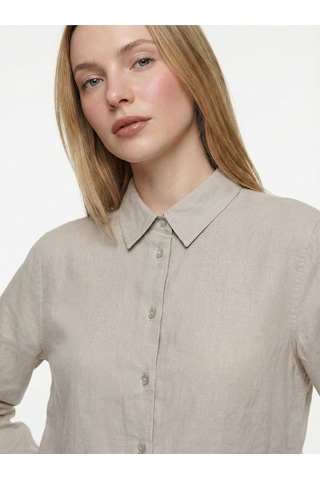Regular Fit Kadın Gömlek U.kol Light Beige
