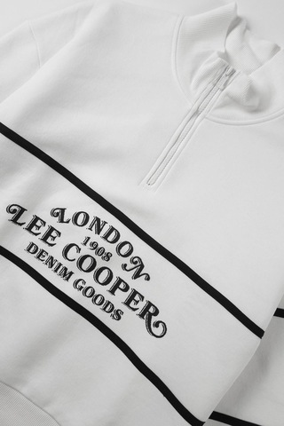 Lee Cooper Grace Kadın Dik Yaka Sweatshirt Beyaz-20694 Beyaz