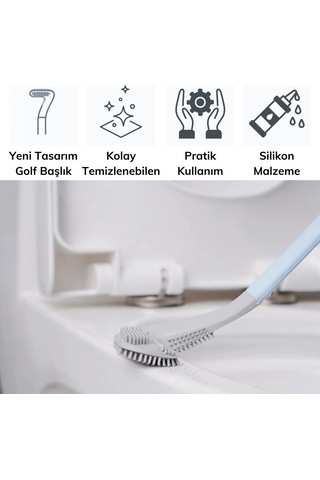 Mutfak Temizlik Fırçası Golf Tasarımlı Silikon Wc Klozet Kanca Hediyeli 508 Yeşil