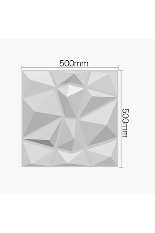 50cm X 50cm 1 Adet Beyaz 3d Abs Malzeme Pvc Dayanıklı Duvar Paneli Silinebilir Geometrik Model Panel Beyaz