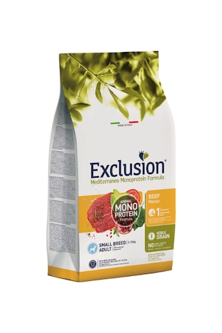 Exclusion Monoprotein Düşük Tahıllı Sığır Etli Ve Narlı Küçük Irk Yetişkin Köpek Maması 2 KG