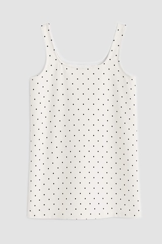 Blue White Kadın Puantiyeli Mini Jean Elbise Ekru
