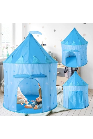Çocuklar Için Kapalı Çadır Mavi Kumaş Bebek Oyun Evi Kız Çocuk Oy