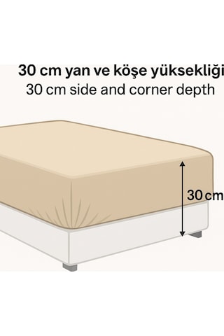 Tek Kişilik Desenli Lastikli Çarşaf Seti 90x200 Cm + 1 Yastık Kılıfı 50x70 Gül Kurusu