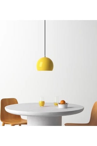 Riolight Modern Sarı Cafeler,odalar,mutfak,yatak Başı İçin 1xe27 Tekli Metal Sarkıt Avize Çap:20cm Metal
