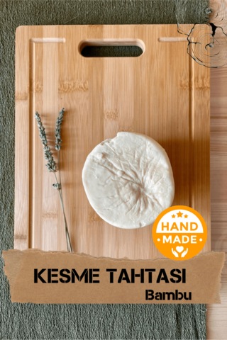 El Yapımı Bambu Ahşap Kesme Tahtası 34 X 24