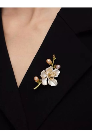 Beautiful Detail Broş Çiçek Takı 214184074 Altın Rengi