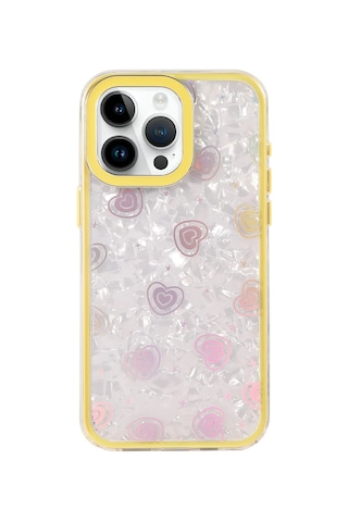 Newface - 458 - Apple iPhone Uyumlu 15 Pro Max Lumi Desenli Kapak - Flzdgnkr - - Sarı Diğer