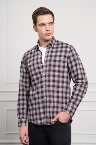 Morven Erkek Gri Kışlık Düğmeli Yaka Regular Fit Gömlek 25ks004006100 Gri Gri