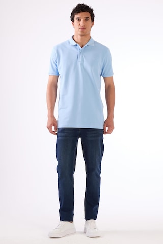 Dufy Erkek Slim Fit Polo Yaka Açık Mavi T-shirt-19295 A.mavi