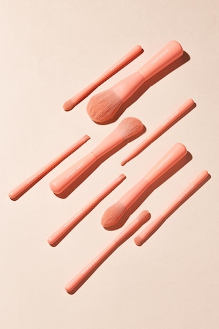 Hzl Makyaj Fırça Seti Çantalı 9lu Pembe-431