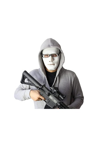 Beyaz Renk Hip Hop Anonim Jabbawockeez Dans Maskesi 18x19 Cm