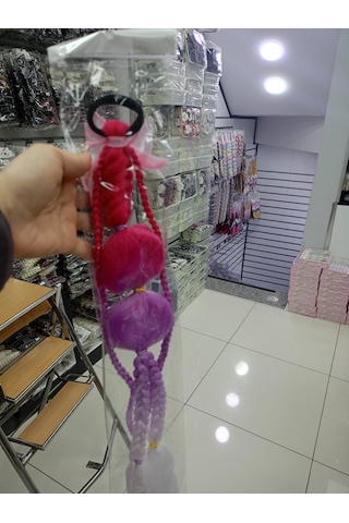 Naturel Peruk Bom Bom Renklı Takcık