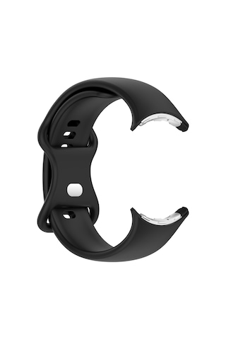 Caseonn Google Pixel Watch 4 45mm Kordon Esnek Spor Silikon Kayış Siyah