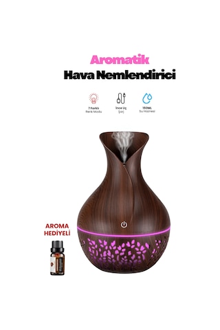 Hava Nemlendirici Buhar Makinesi Oda Kokusu Aroması Rgb Ledli Gece Lambası 150ml Humidifier