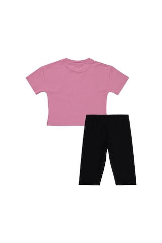 Civil Girls Renkli Çiçek Baskılı 2-5 Yaş Takım - Soft Pembe-siyah