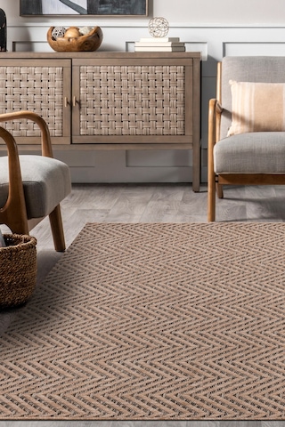 Sierra Halı Jüt Hasır Görünümlü Modern Kilim Ve Yolluk, İnce Bukle Dokuma Bej