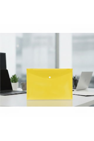 Ark Çıtçıtlı Zarf Dosya 18 Micron Şeffaf / Renkli 5 Adet Sarı