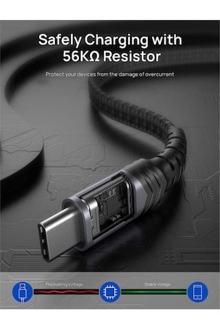 Jsaux Premium CC0008 1 M Type-c Hızlı Şarj Ve Data Aktarım Kablosu