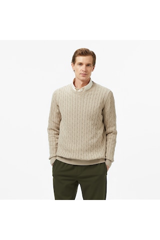Nautica Erkek Bej Classic Fit Kazak Desenli S57226t Bej