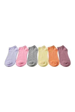 Royam Mosaic 6 Çift Bambu Kadın Patik Extra Soft Parfümlü Çorap Seti 36 - 40 No Çok Renkli
