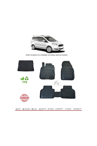 Ford Courier 2014 Sonrası 3D Havuzlu Paspas + Bagaj Havuzu Set