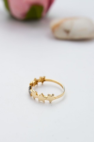 14 Ayar Altın Eklem Yüzük Kadın Yüzük Lkyzk1535