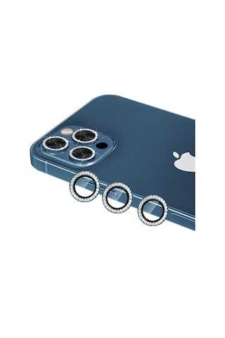Binano Apple Uyumlu iPhone 11 Pro/11 Pro Max/12 Pro Taşlı Mavi