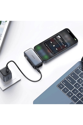 Ugreen Mini 5000 mAh 22.5 W 2 Port Taşınabilir Şarj Cihazı Gri