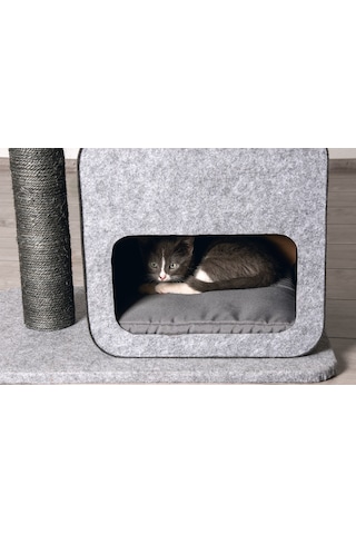 Karlıe Kedi Tırmalama+ev Flavıe Gri 60x40x77cm