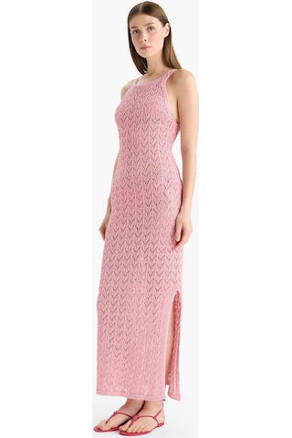 Defacto Yuvarlak Yaka Askılı Triko Plaj Elbisesi-fall İn Love E5968ax25hspn164 Pembe