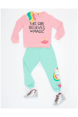 Denokids Girl Magic Kız Eşofman Takım Pembe