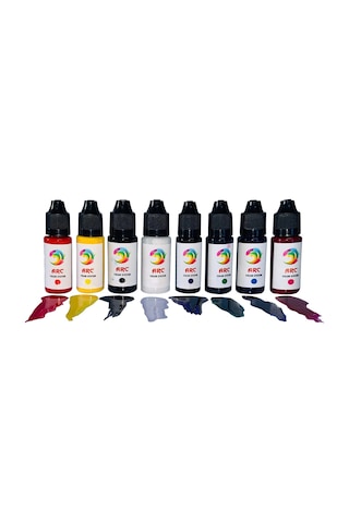 Transparan Sıvı Renk Pigment-pasta Seti-8 Renk x 20 ML Set Transparan