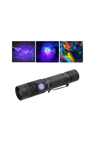 Konesam 365nm Uv El Feneri, Usb Şarjlı, Teleskopik Odaklanabilir, Ipx4 Su Geçirmez, Alüminyum Gövde, Evcil Hayvan İdrisi/parça Tespiti Işığı 18650 Pil Dahil