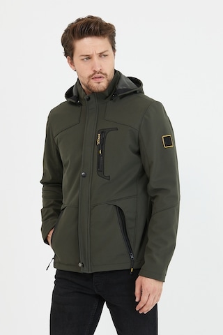 Mero Life Içi Kürklü Kapüşonlu Su Ve Rüzgar Geçirmez Softshell Erkek Mont Haki