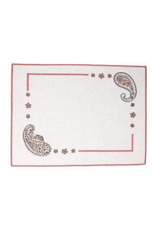 Faralya Life 4 Lü Amerikan Servis Seti 35x50 Cm Şal Desenli Pamuklu Şal Desenli
