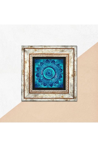 Mandala Taş Duvar Tablosu - Çerçeveli Taş Tablo - Dekoratif Duvar Sanatı - Modern Ev Ve Ofis Duvar Dekoru T1-227