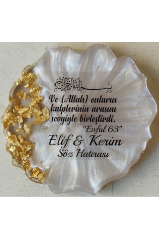 Epoksi Magnet 25 Ad Gold Söz Nişan Nikah Düğün Sünnet Hediye