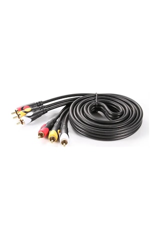 Koodmax - 3rca Erkek To 3 Rca Lale Tos Scart Kompozit Ses Video Av Kablosu - 1.8 Metre
