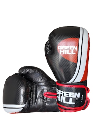 Green Hill Knock Out Carbon Deri Boks Ve Kick-boks Eldiveni Siyah