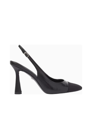 Sam Edelman Essa 95 Siyah Deri-süet Sivri Burun Ayarlanabilir Bantlı Kadın Slingback Topuklu