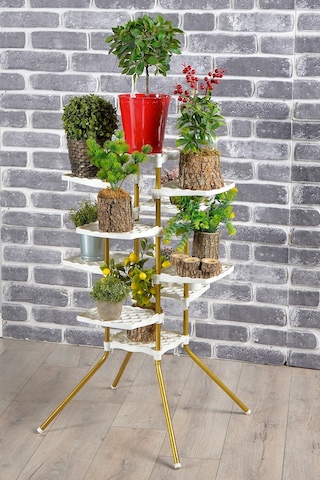 Fullreyon Vailante 10'Lu Çiçeklik Saksı Standı Dekoratif Saksılık Diğer