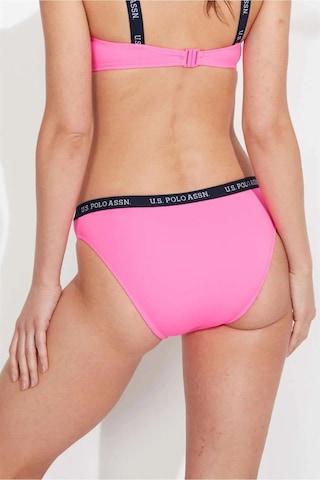 U.S. Polo Assn. Kadın Pembe Kalın Kenarlı Lastikli Bikini Alt Pembe