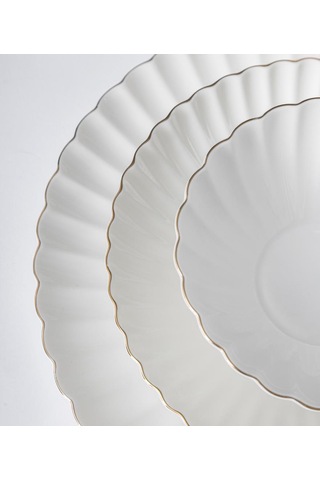 Maxx Doria Parthenon Gold 12 Kişilik 58 Parça Yemek Takımı Pa2068 Beyaz - Gold