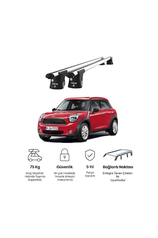 Trio-ıı Mını Countryman 2012 Ve Sonrası Uyumlu Kilitli Ara Atkı 120cm Port Bagaj Tavan Barı
